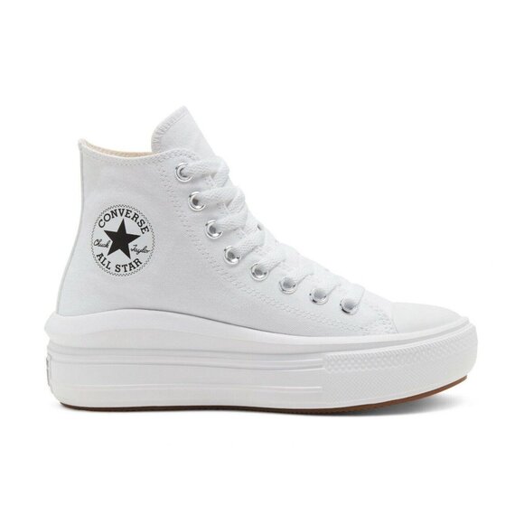 Converse Chuck Taylor All Star Move Hi Platform Sneakers Womens 9 White Shoes - Picture 1 of 7